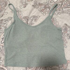 PINK Victoria's Secret Ribbed Tank Top - Sage Green